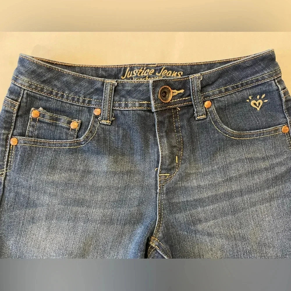 Justice Simply Low Denim Jean Shorts Girls Size 14 S